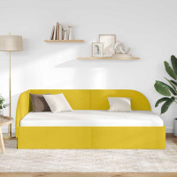 Produktbild för Hörn Sängram med huvudgavel Gul 100 cm x 200 cm Sammet