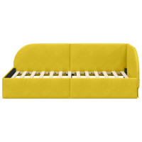 Produktbild för Hörn Sängram med huvudgavel Gul 100 cm x 200 cm Sammet