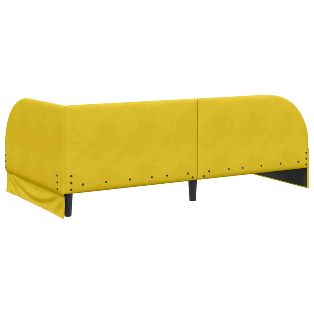 Produktbild för Hörn Sängram med huvudgavel Gul 100 cm x 200 cm Sammet