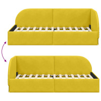 Produktbild för Hörn Sängram med huvudgavel Gul 100 cm x 200 cm Sammet