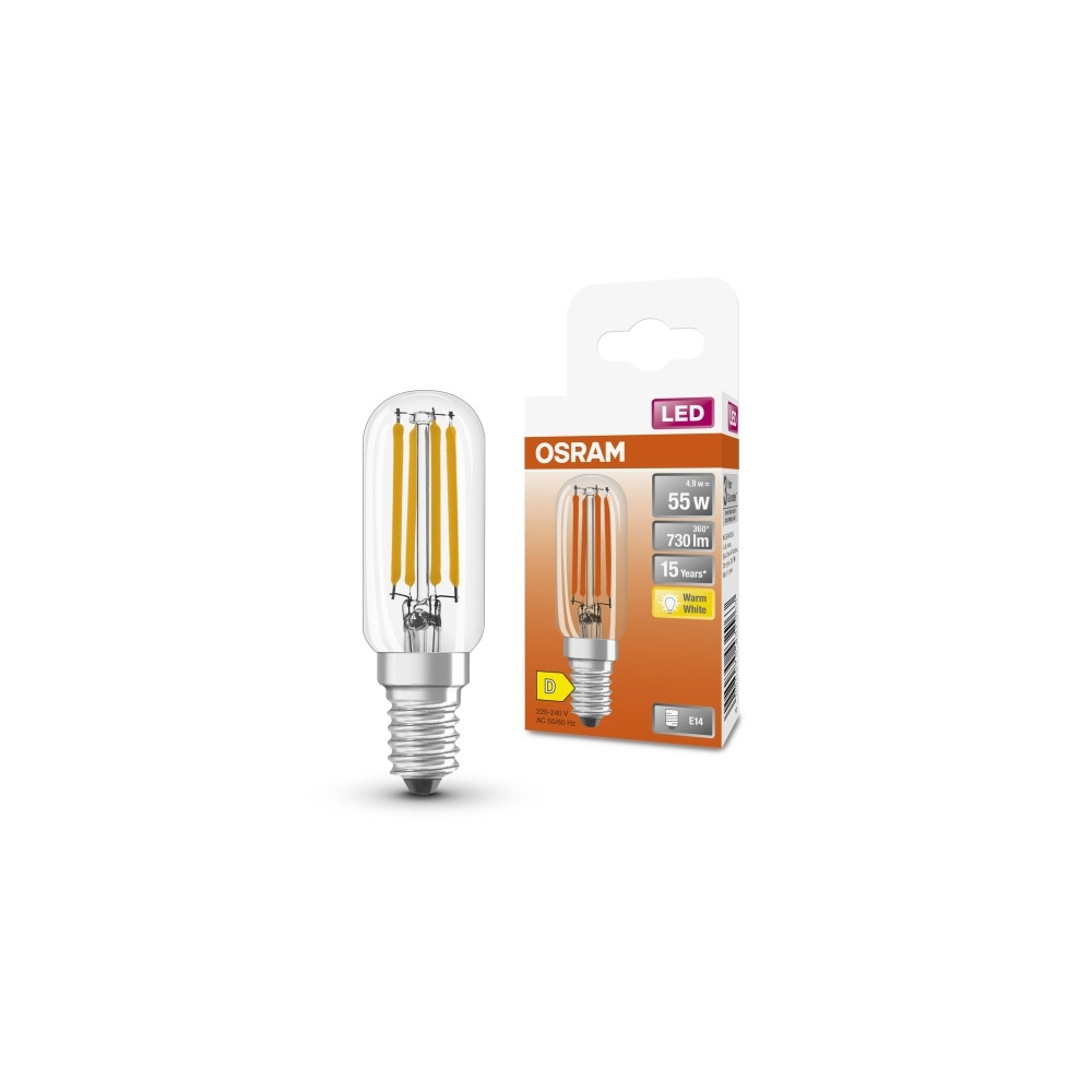 Produktbild för OSRAM SPECIAL - LED-glödlampa med filament - form: T26 - klar finish - E14 - 6.5 W - varmt vitt ljus - 2700 K