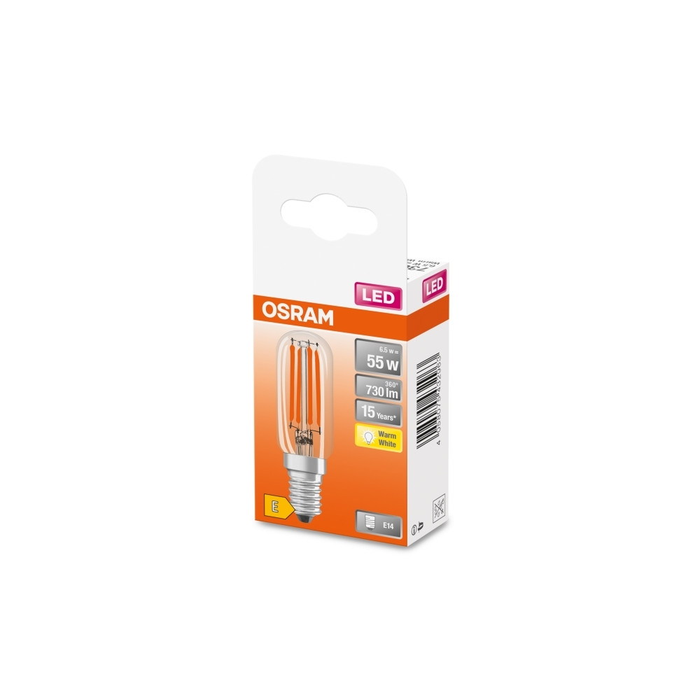 Produktbild för OSRAM SPECIAL - LED-glödlampa med filament - form: T26 - klar finish - E14 - 6.5 W - varmt vitt ljus - 2700 K