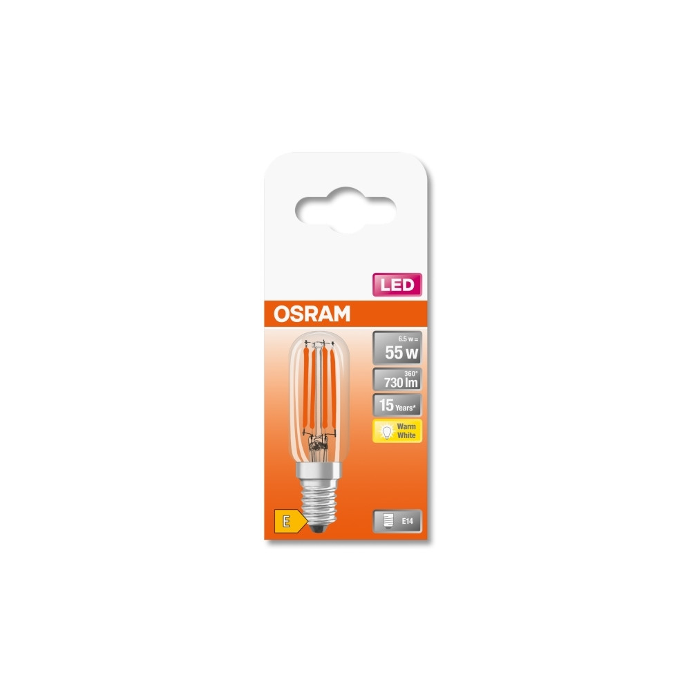 Produktbild för OSRAM SPECIAL - LED-glödlampa med filament - form: T26 - klar finish - E14 - 6.5 W - varmt vitt ljus - 2700 K