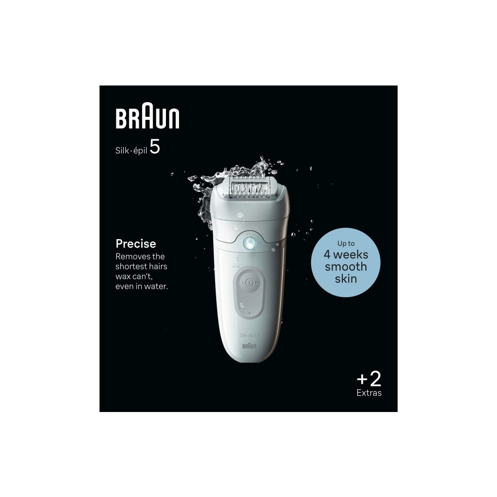 Produktbild för Braun Silk-épil 5 5-011, vit, MicroGrip, Tyskland, 0,5 mm, b...