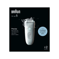 Produktbild för Braun Silk-épil 5 5-011, vit, MicroGrip, Tyskland, 0,5 mm, b...