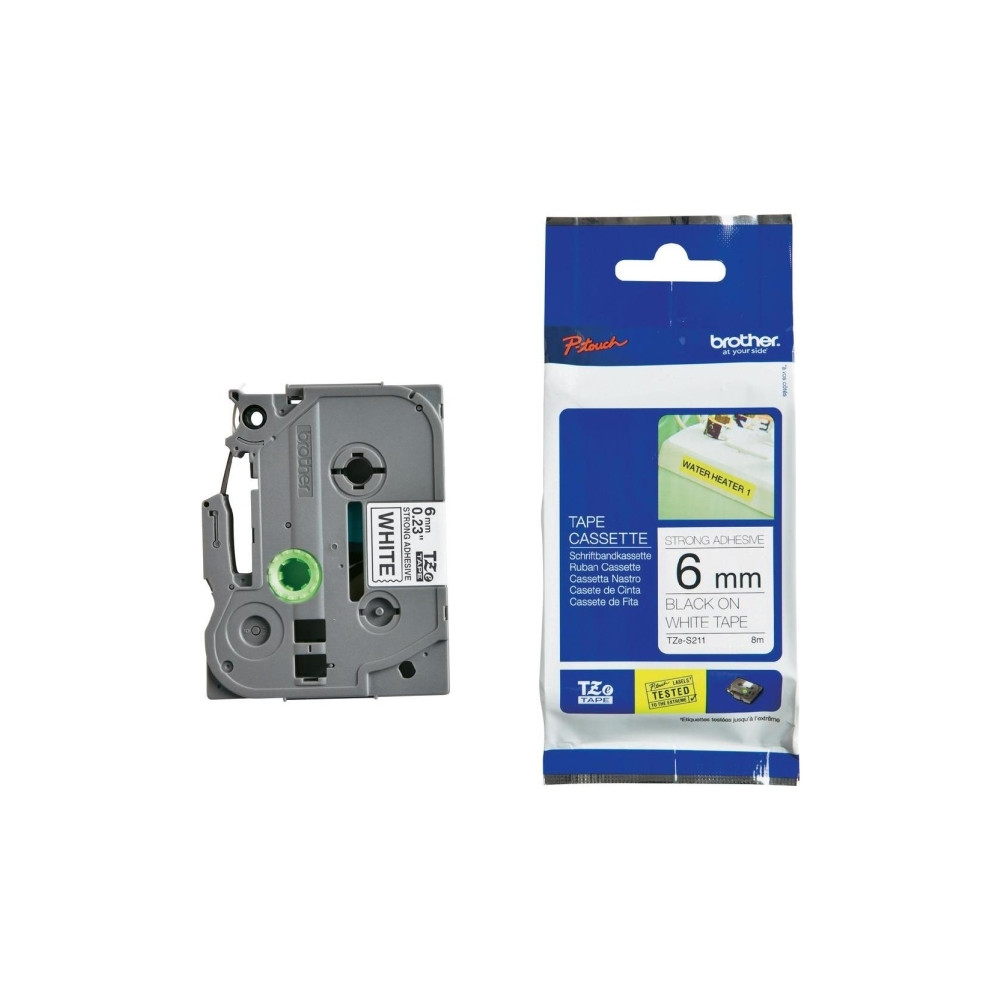 Produktbild för Brother TZe-S211 - bandlaminat - 1 kassett(er) - Rulle (0,6 cm x 8 m)
