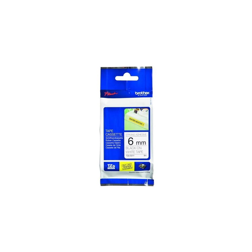 Produktbild för Brother TZe-S211 - bandlaminat - 1 kassett(er) - Rulle (0,6 cm x 8 m)