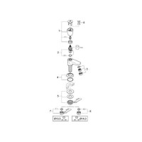 Produktbild för GROHE Costa S, Badrumshandfat, Roterande kranvred, Metall, 1...