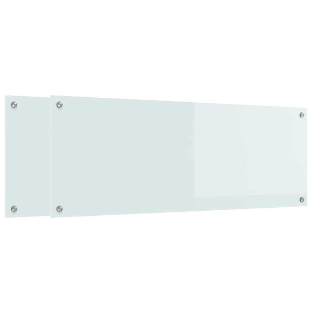 Produktbild för Köksskydd 2 pcs Vit 110 x 40 cm härdat glas