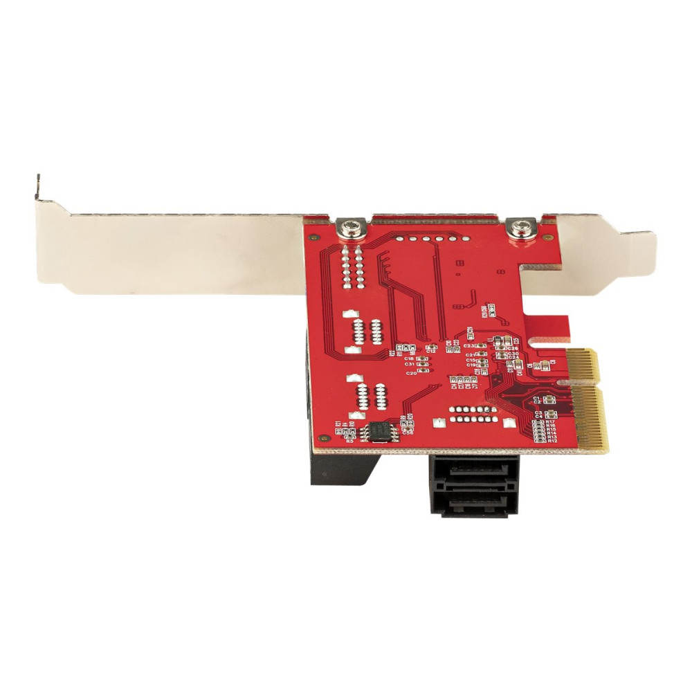 Produktbild för StarTech.com SATA PCIe-kort - 6-portars PCIe SATA-expansionskort - 6 Gbps - Lågprofilfäste - Staplade SATA-kontakter - ASM1166 Non-Raid - PCI Express till SATA-omvandlare - kontrollerkort - SATA 6Gb/s - PCIe 3.0 x4