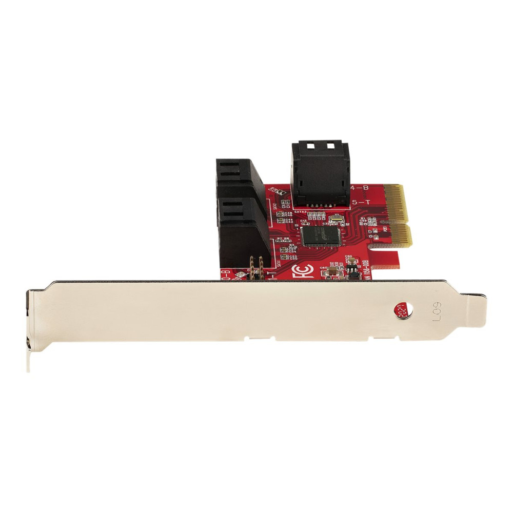 Produktbild för StarTech.com SATA PCIe-kort - 6-portars PCIe SATA-expansionskort - 6 Gbps - Lågprofilfäste - Staplade SATA-kontakter - ASM1166 Non-Raid - PCI Express till SATA-omvandlare - kontrollerkort - SATA 6Gb/s - PCIe 3.0 x4