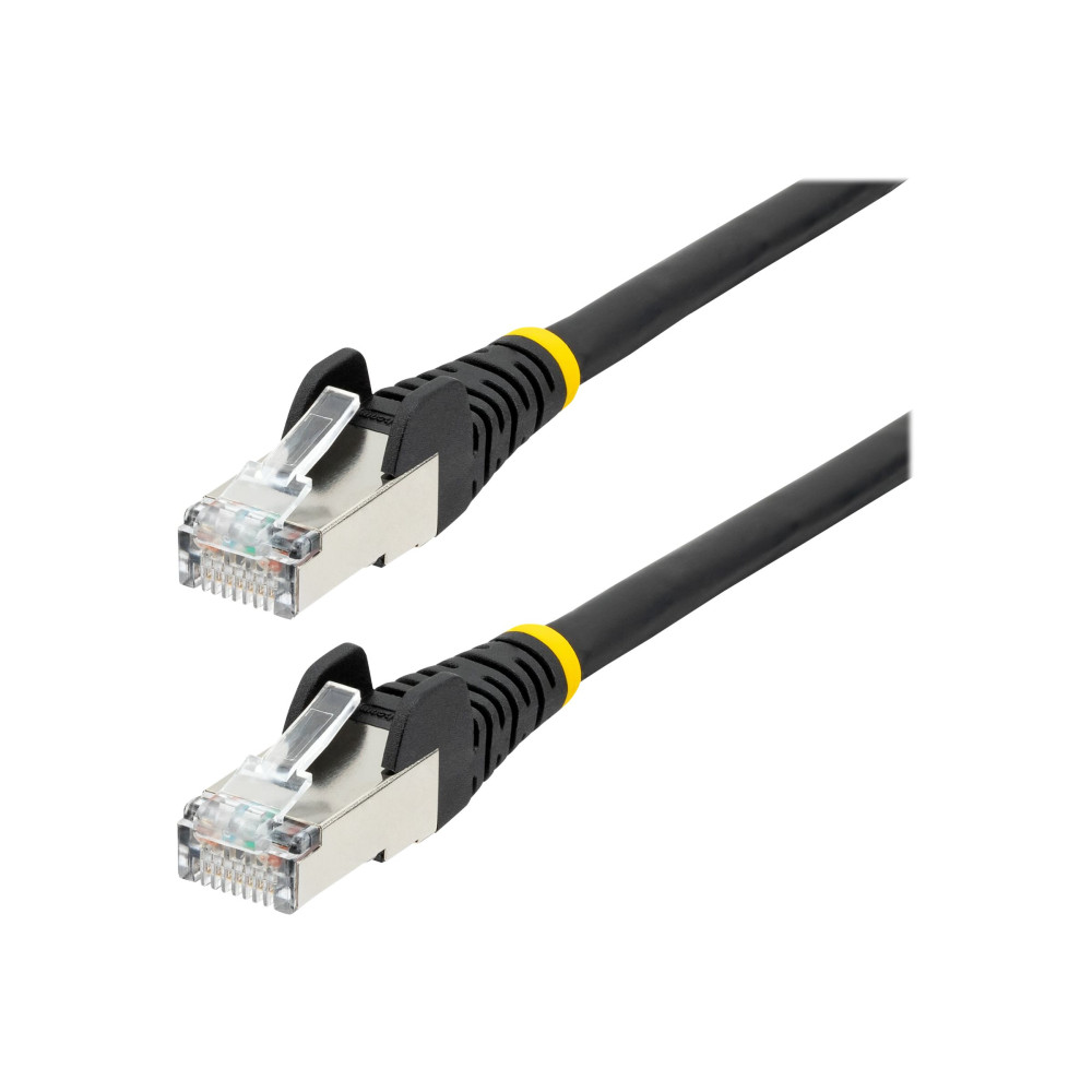 Produktbild för StarTech.com 7m CAT6a Ethernet Cable - Black - Low Smoke Zero Halogen (LSZH) - 10GbE 500MHz 100W PoE++ Snagless RJ-45 w/Strain Reliefs S/FTP Network Patch Cord - patch-kabel - 7 m - svart