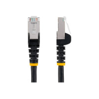 Produktbild för StarTech.com 7m CAT6a Ethernet Cable - Black - Low Smoke Zero Halogen (LSZH) - 10GbE 500MHz 100W PoE++ Snagless RJ-45 w/Strain Reliefs S/FTP Network Patch Cord - patch-kabel - 7 m - svart