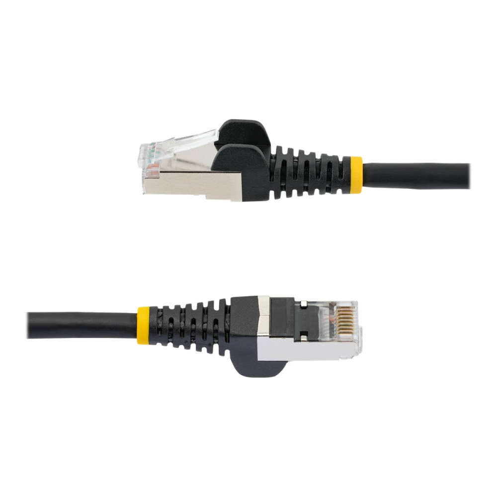 Produktbild för StarTech.com 7m CAT6a Ethernet Cable - Black - Low Smoke Zero Halogen (LSZH) - 10GbE 500MHz 100W PoE++ Snagless RJ-45 w/Strain Reliefs S/FTP Network Patch Cord - patch-kabel - 7 m - svart