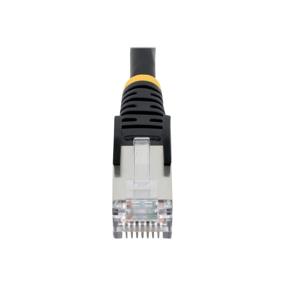 Produktbild för StarTech.com 7m CAT6a Ethernet Cable - Black - Low Smoke Zero Halogen (LSZH) - 10GbE 500MHz 100W PoE++ Snagless RJ-45 w/Strain Reliefs S/FTP Network Patch Cord - patch-kabel - 7 m - svart