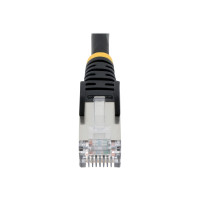 Produktbild för StarTech.com 7m CAT6a Ethernet Cable - Black - Low Smoke Zero Halogen (LSZH) - 10GbE 500MHz 100W PoE++ Snagless RJ-45 w/Strain Reliefs S/FTP Network Patch Cord - patch-kabel - 7 m - svart