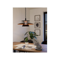 Produktbild för Eglo Brenda - hängande lampa - E27 - svart, koppar