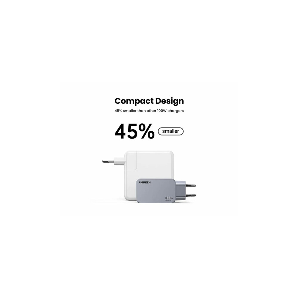 Produktbild för Ugreen Nexode Pro series strömadapter - GaN - 2 x USB-C, USB - 100 Watt