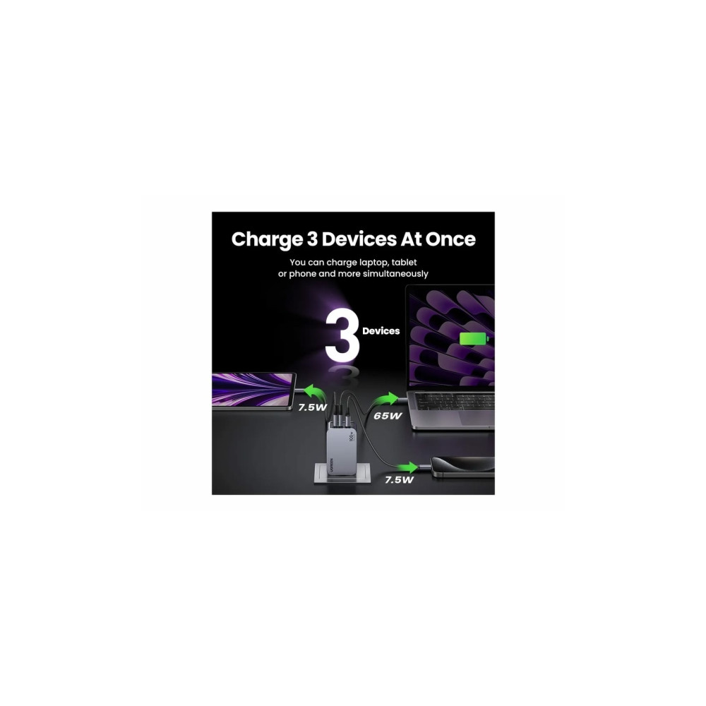 Produktbild för Ugreen Nexode Pro series strömadapter - GaN - 2 x USB-C, USB - 100 Watt