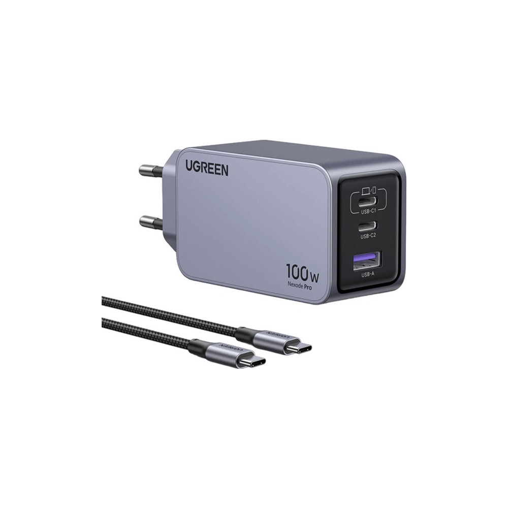 Produktbild för Ugreen Nexode Pro series strömadapter - GaN - 2 x USB-C, USB - 100 Watt