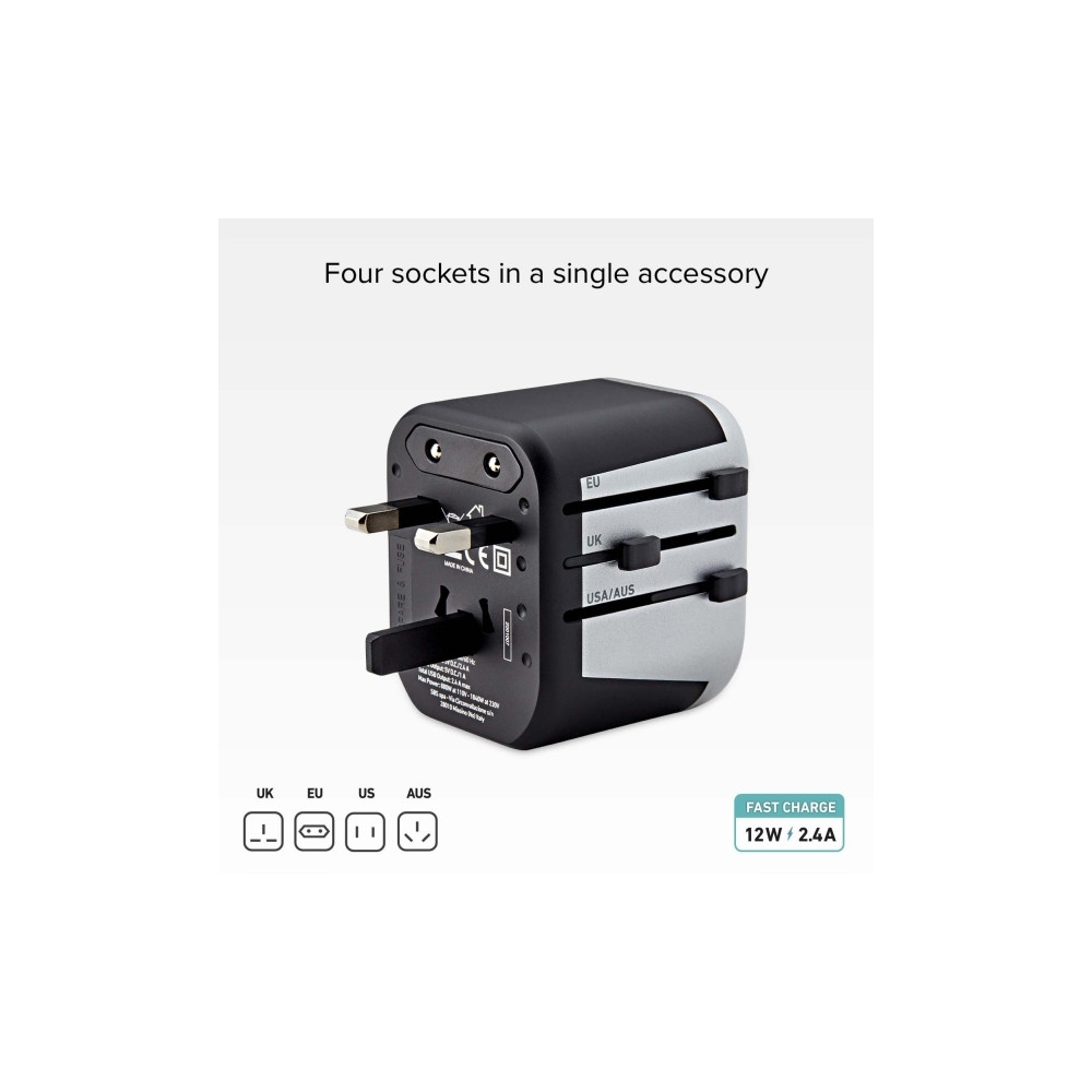Produktbild för SBS strömadapter - 2 x USB - 12 Watt