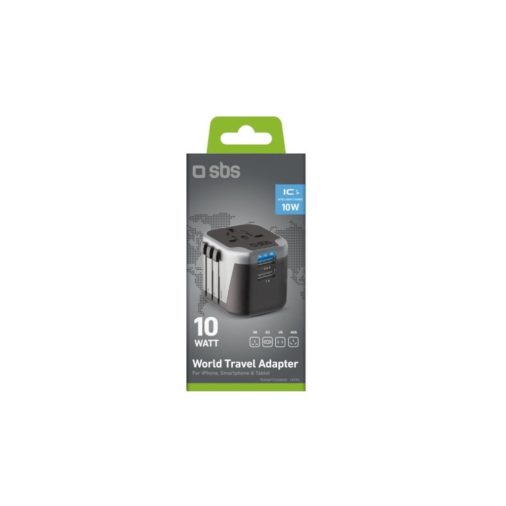 Produktbild för SBS strömadapter - 2 x USB - 12 Watt