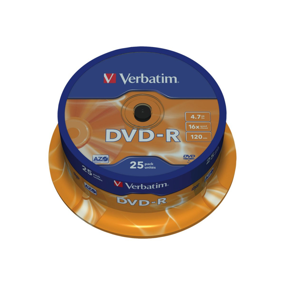 Produktbild för Verbatim - DVD-R x 25 - 4.7 GB - lagringsmedier