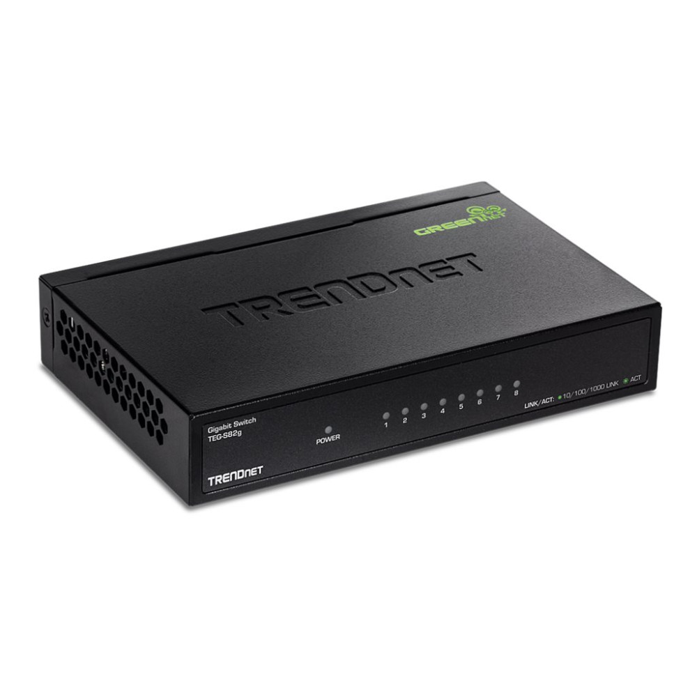 Produktbild för TRENDnet TEG S82g 8-Port Gigabit GREENnet Switch - switch - 8 portar - TAA-kompatibel