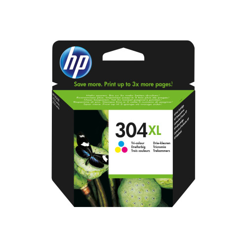 HP HP 304XL - Lång livslängd - färg (cyan, magenta, gul) - original - bläckpatron