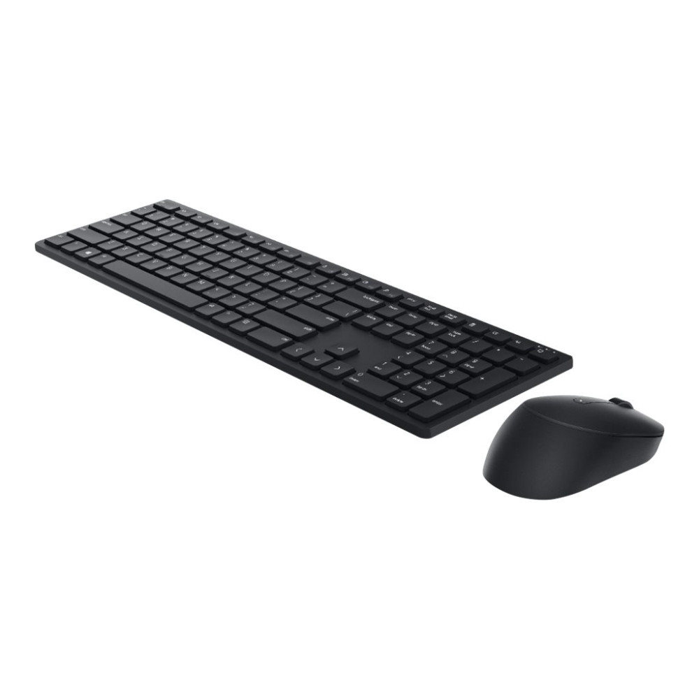 Produktbild för Dell Pro Keyboard and Mouse KM5221W - Retail Box - sats med tangentbord och mus - QWERTY - USA, internationellt - svart Inmatningsenhet