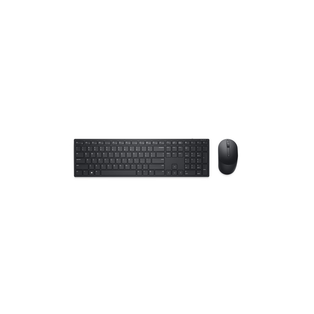 Produktbild för Dell Pro Keyboard and Mouse KM5221W - Retail Box - sats med tangentbord och mus - QWERTY - USA, internationellt - svart Inmatningsenhet