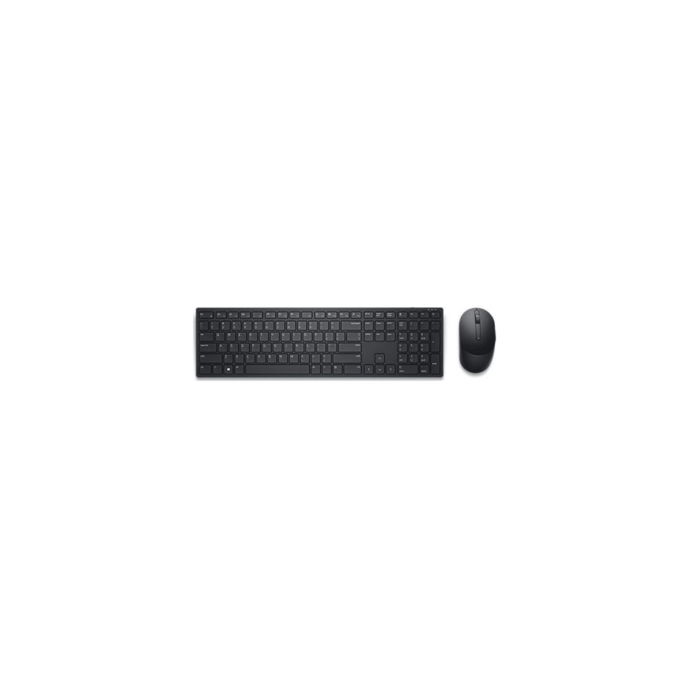 Produktbild för Dell Pro Keyboard and Mouse KM5221W - Retail Box - sats med tangentbord och mus - QWERTY - USA, internationellt - svart Inmatningsenhet