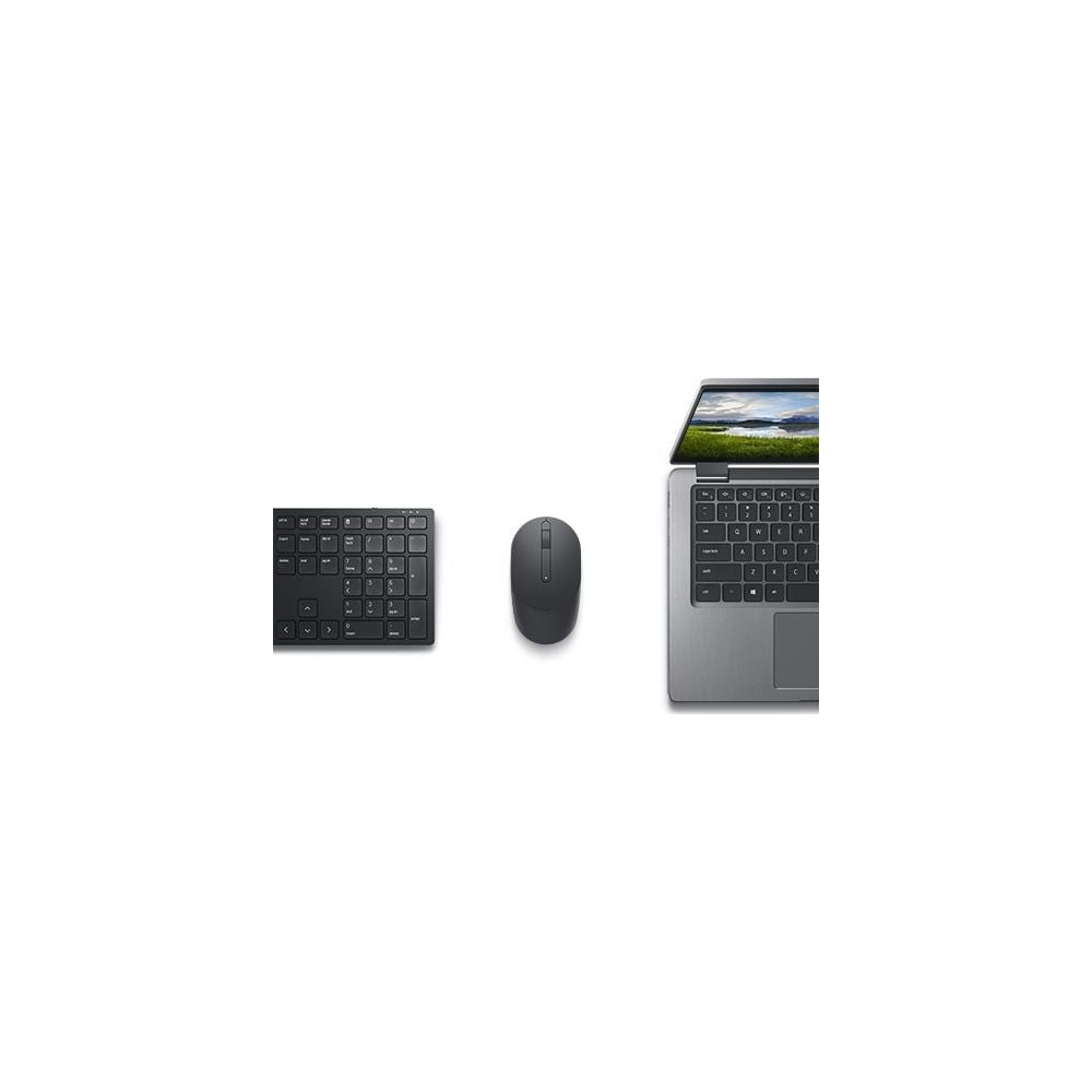 Produktbild för Dell Pro Keyboard and Mouse KM5221W - Retail Box - sats med tangentbord och mus - QWERTY - USA, internationellt - svart Inmatningsenhet