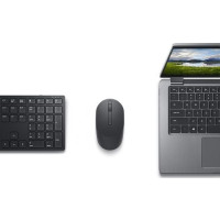 Produktbild för Dell Pro Keyboard and Mouse KM5221W - Retail Box - sats med tangentbord och mus - QWERTY - USA, internationellt - svart Inmatningsenhet