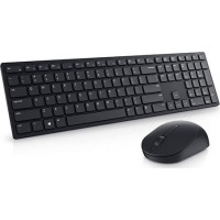 Produktbild för Dell Pro Keyboard and Mouse KM5221W - Retail Box - sats med tangentbord och mus - QWERTY - USA, internationellt - svart Inmatningsenhet
