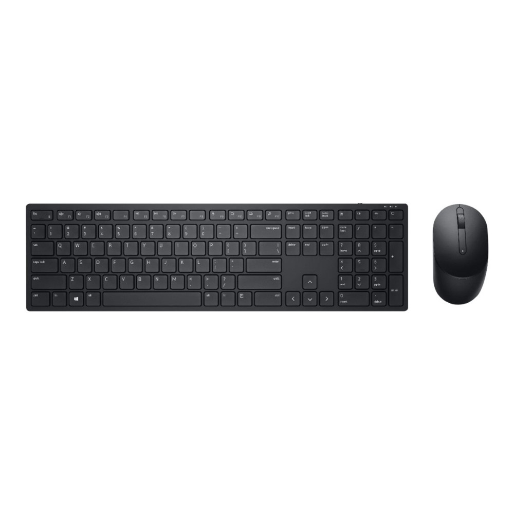 Produktbild för Dell Pro Keyboard and Mouse KM5221W - Retail Box - sats med tangentbord och mus - QWERTY - USA, internationellt - svart Inmatningsenhet