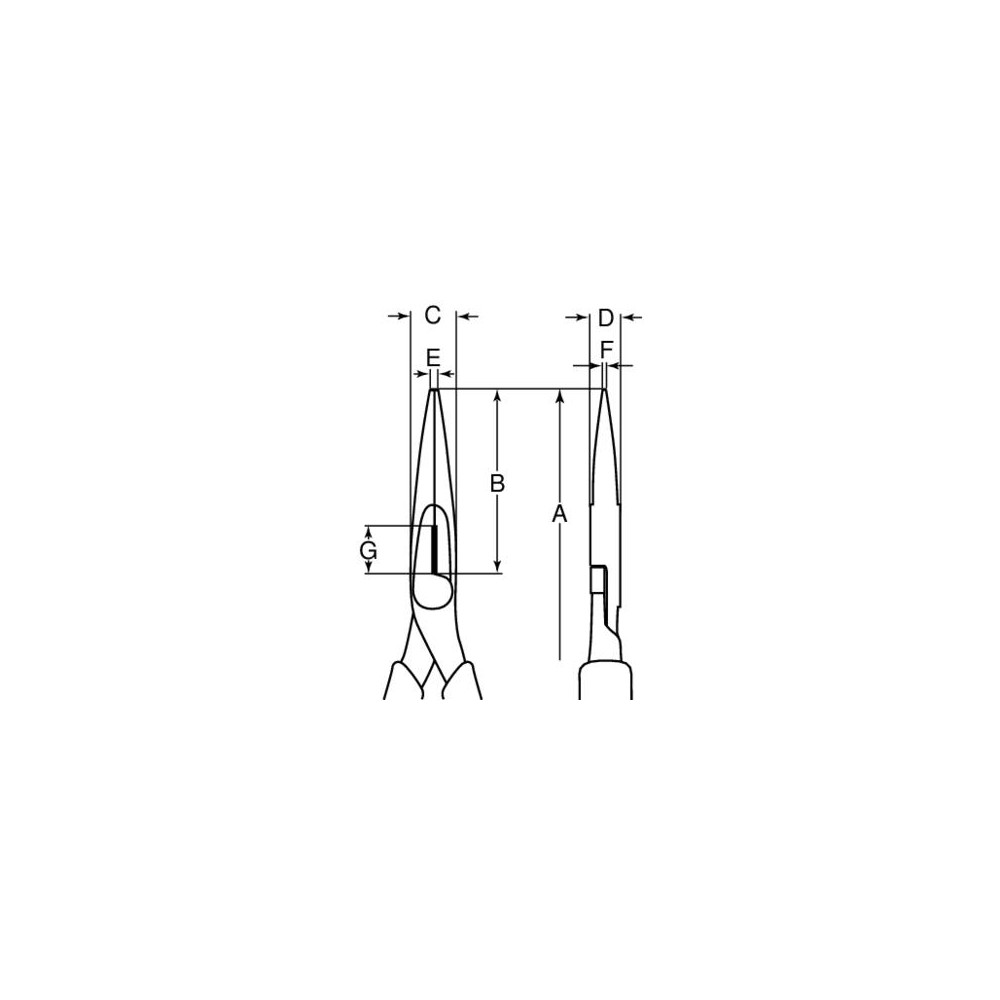 Produktbild för Bahco Spetstång, 1,42 cm, 3,3 cm, 7,5 mm, Polypropylen (PP),...