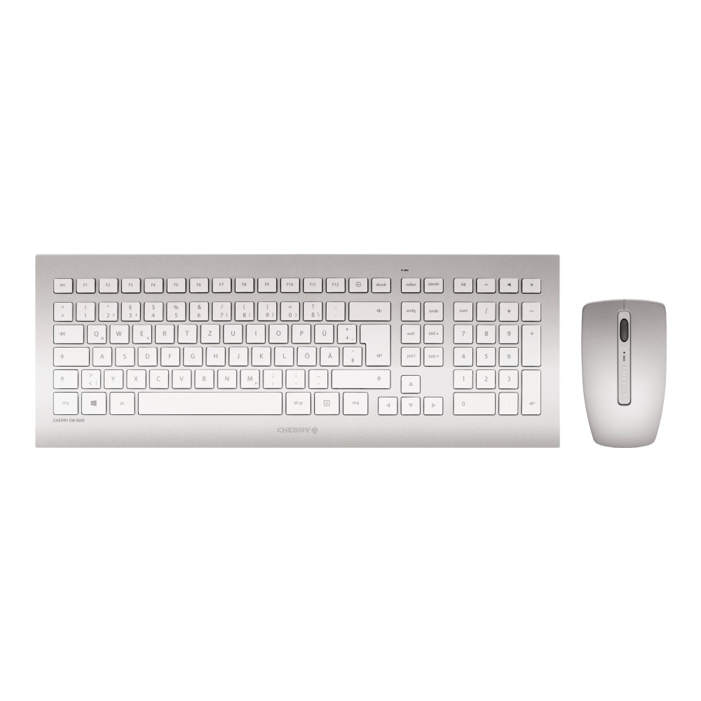 Produktbild för CHERRY DW 8000 - sats med tangentbord och mus - fransk - vit, silver Inmatningsenhet