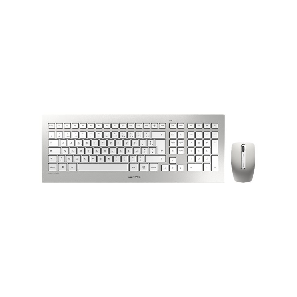 Produktbild för CHERRY DW 8000 - sats med tangentbord och mus - fransk - vit, silver Inmatningsenhet