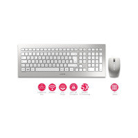 Produktbild för CHERRY DW 8000 - sats med tangentbord och mus - fransk - vit, silver Inmatningsenhet