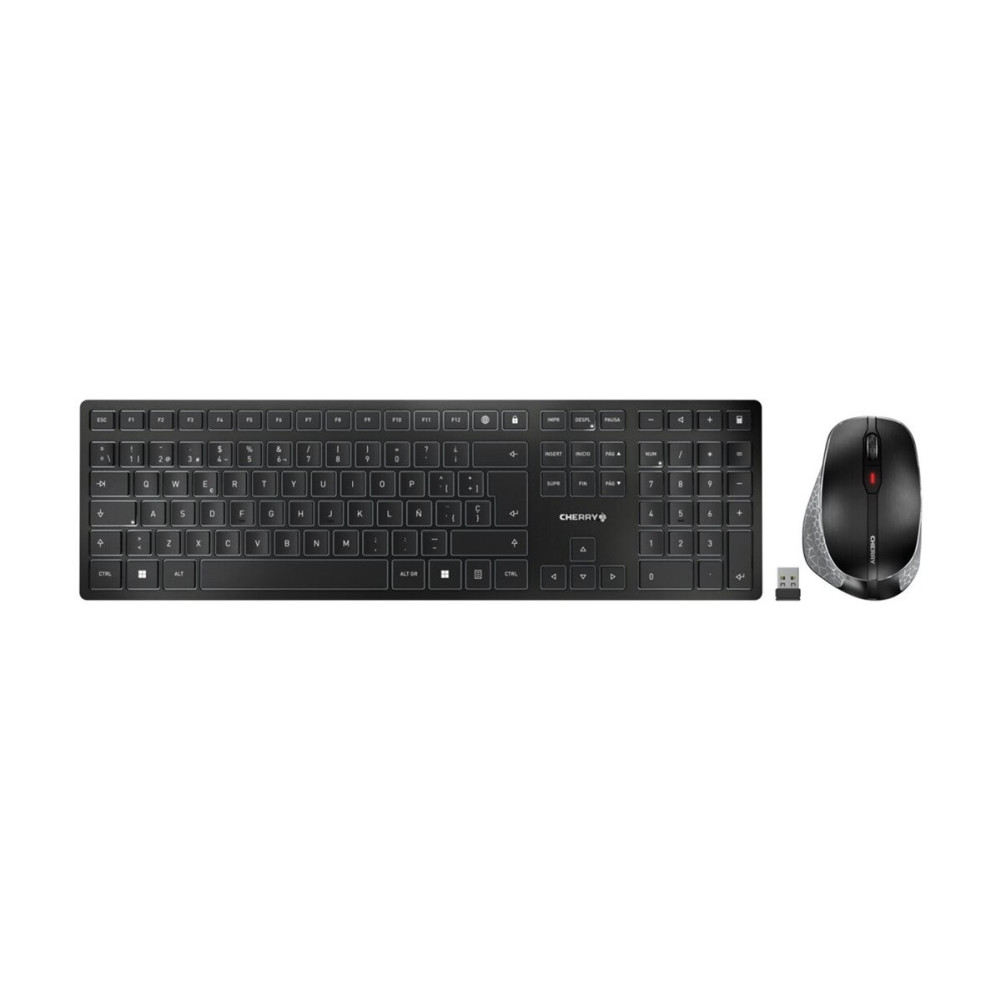 Produktbild för CHERRY DW 9500 SLIM - sats med tangentbord och mus - spansk - grå, svart Inmatningsenhet