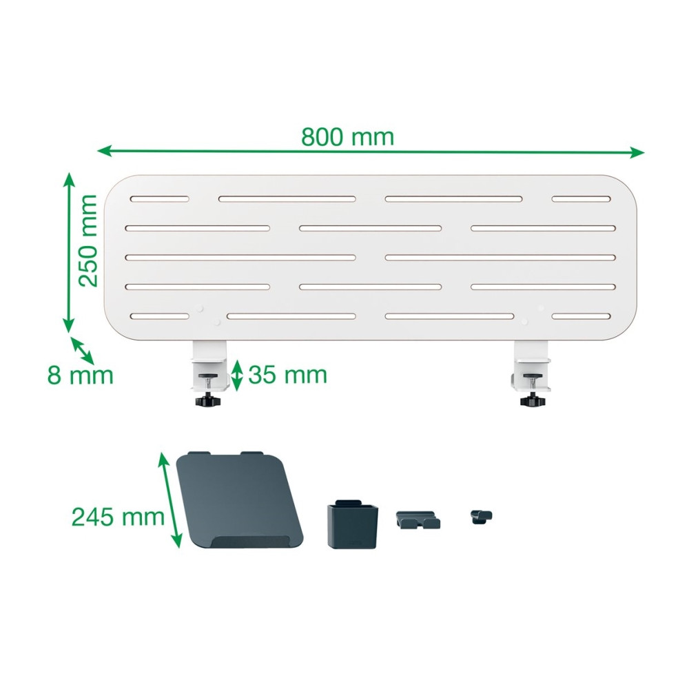 Produktbild för Leitz Ergo - pegboard skrivbord organiserare - 2 krokar - vit