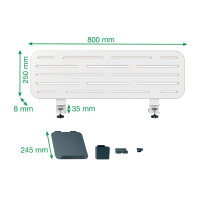 Produktbild för Leitz Ergo - pegboard skrivbord organiserare - 2 krokar - vit