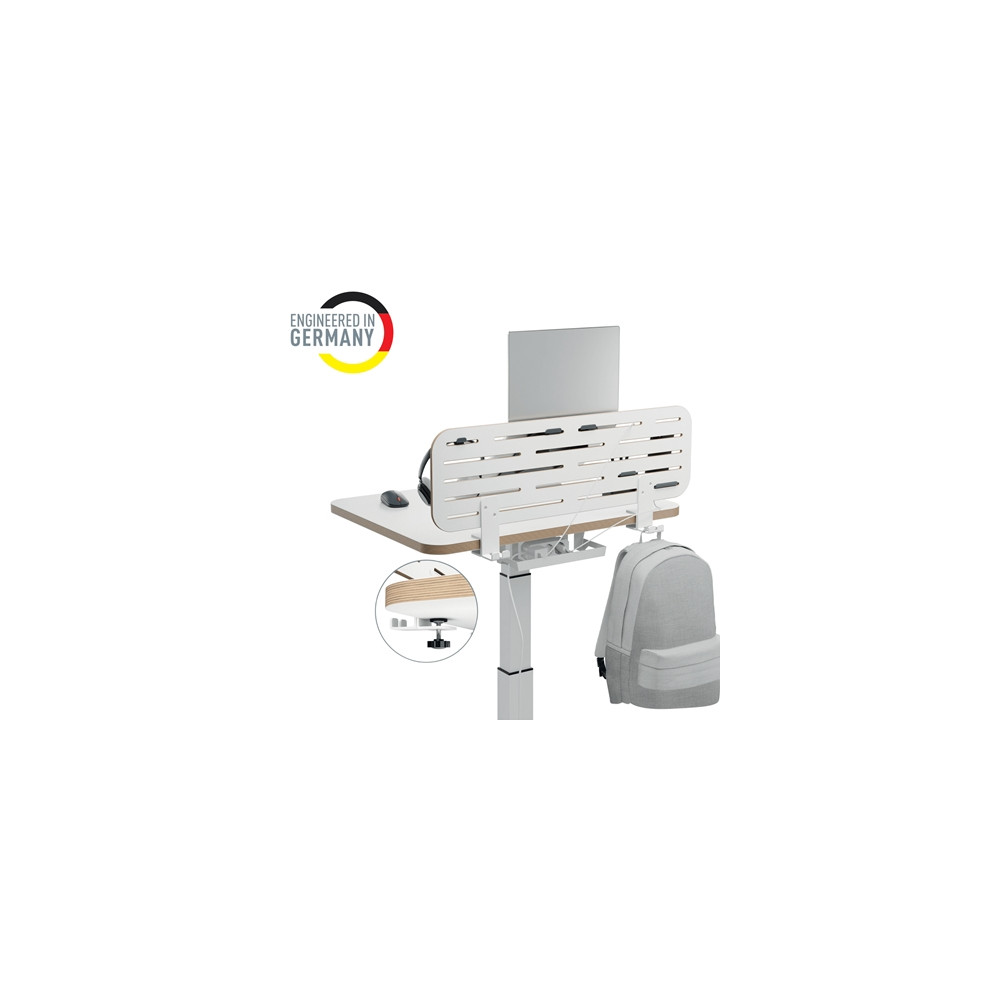 Produktbild för Leitz Ergo - pegboard skrivbord organiserare - 2 krokar - vit