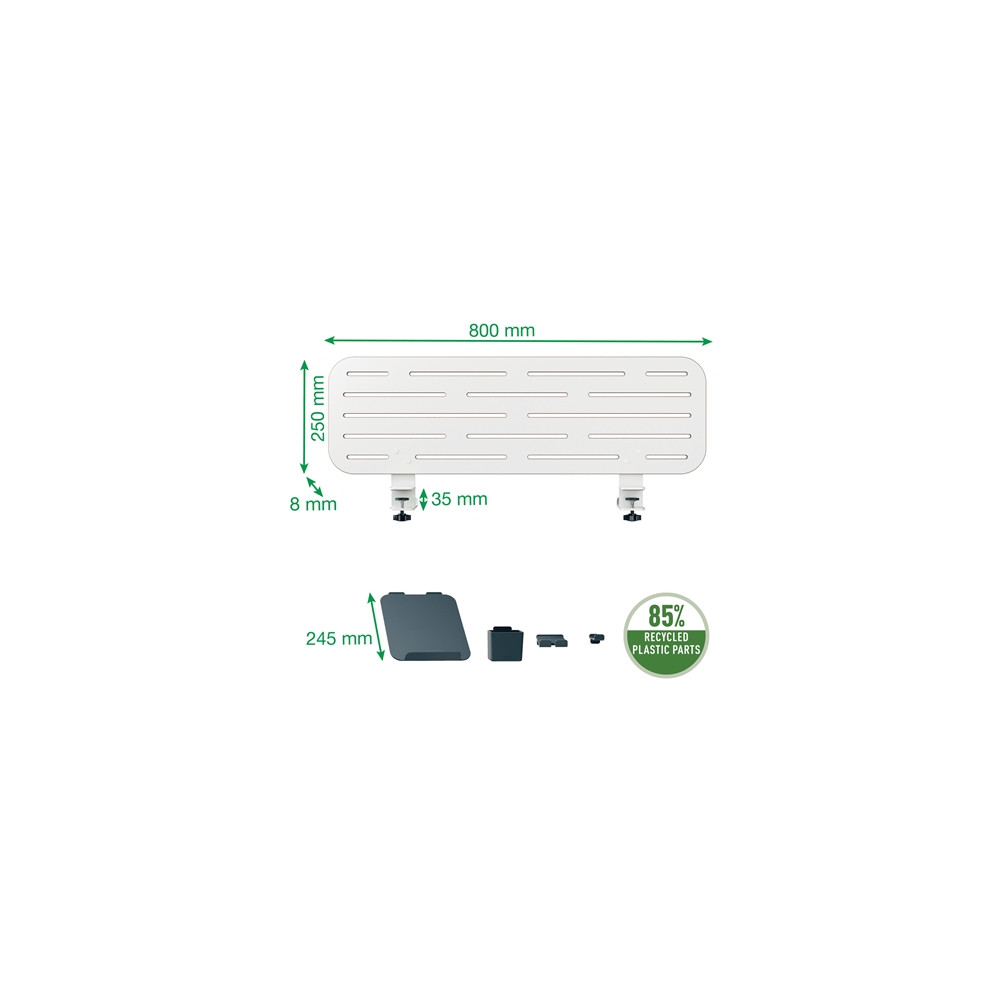 Produktbild för Leitz Ergo - pegboard skrivbord organiserare - 2 krokar - vit
