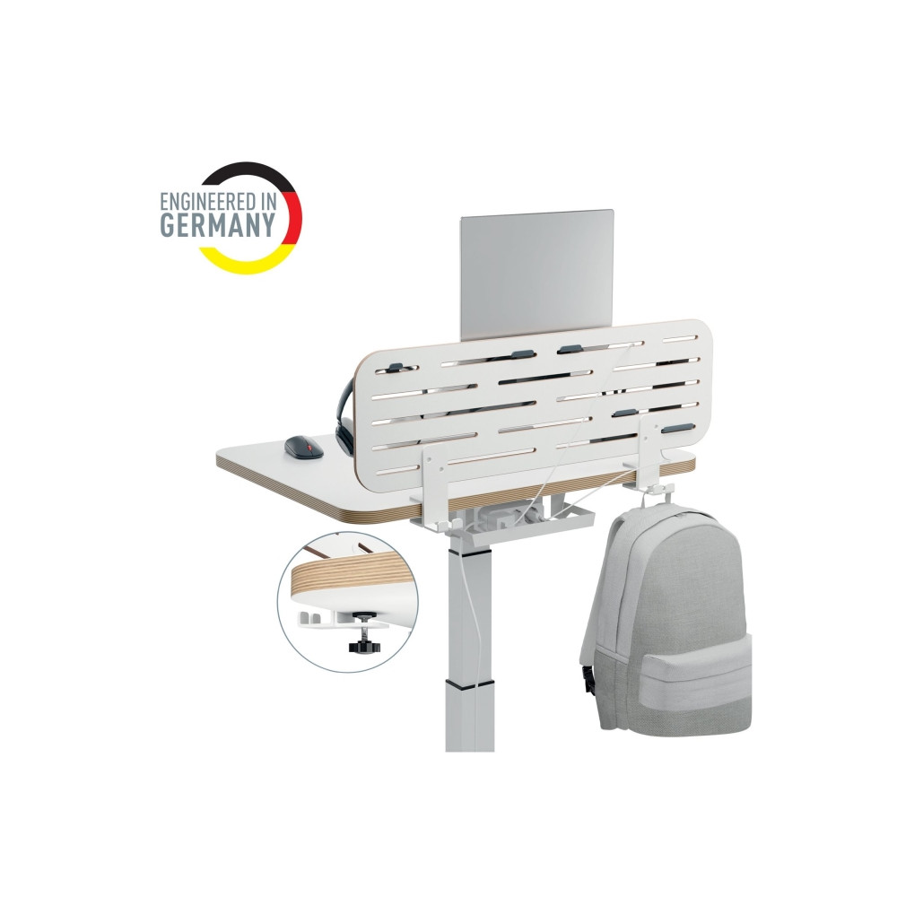 Produktbild för Leitz Ergo - pegboard skrivbord organiserare - 2 krokar - vit