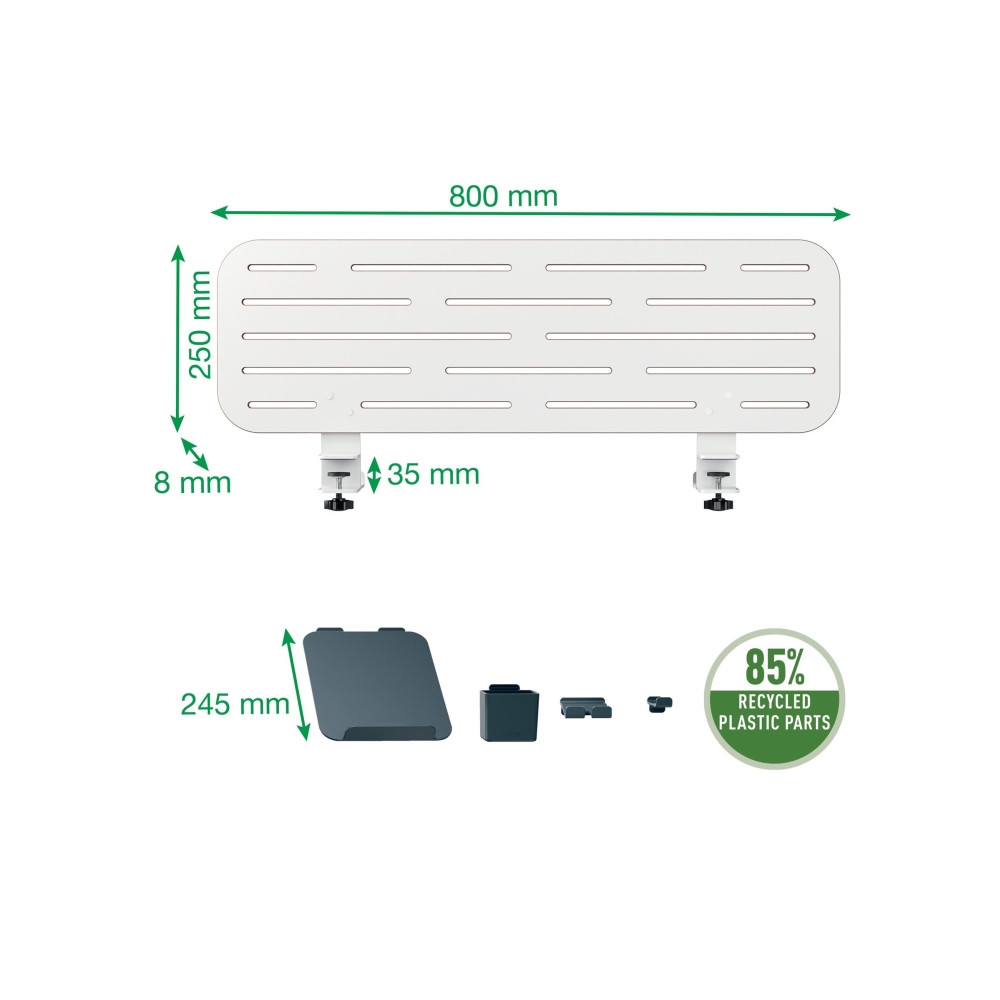 Produktbild för Leitz Ergo - pegboard skrivbord organiserare - 2 krokar - vit