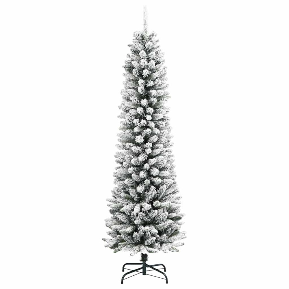 Produktbild för Konstgjord julgran Vit 150 cm PVC och Metall och Plast