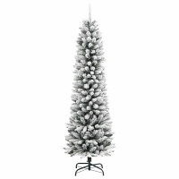 Produktbild för Konstgjord julgran Vit 150 cm PVC och Metall och Plast