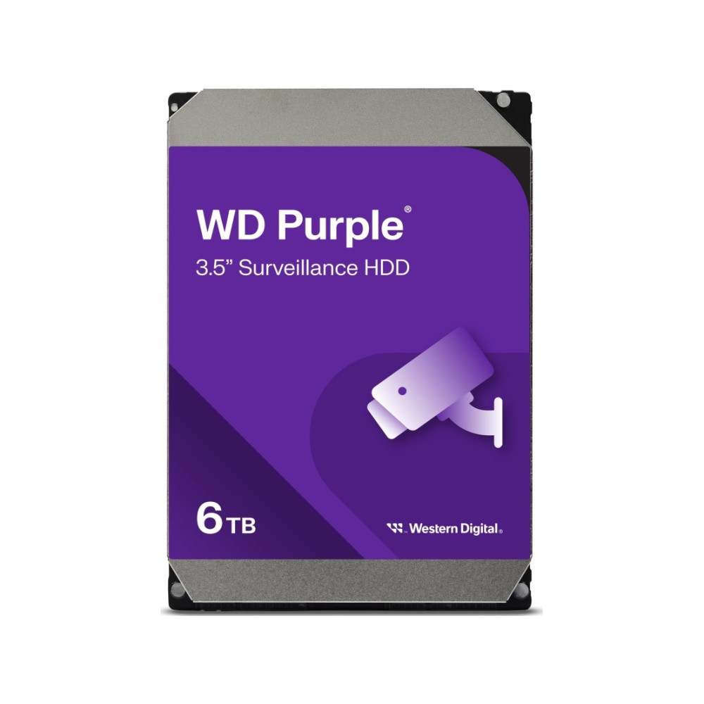 Produktbild för WD Purple WD64PURZ - hårddisk - 6 TB - övervakning - SATA 6Gb/s